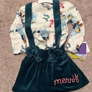 Girls Bluey Christmas dress (multiple sizes available)